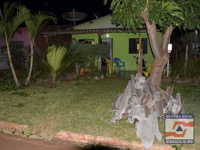 Vento forte destelha casas, derruba &aacute;rvores e corta energia no interior