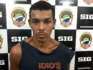 Matheus Andrade Alves foi preso ontem à noite em Dourados (Foto: Osvaldo Duarte/Dourados News)
