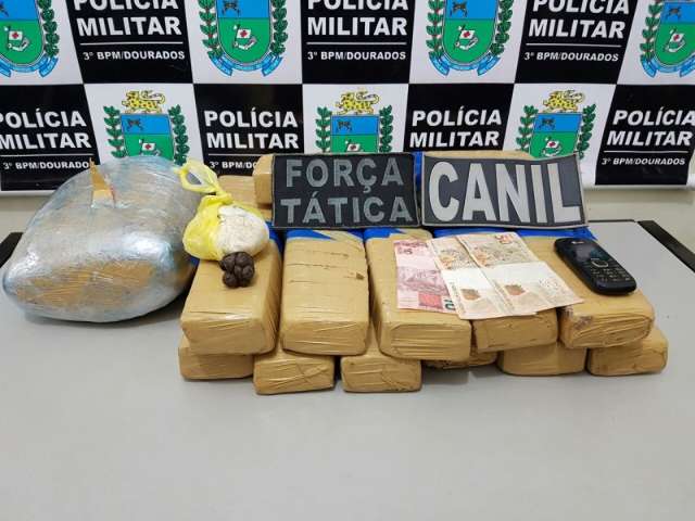 C&atilde;o farejador localiza maconha, haxixe e pasta-base em bagageiro de &ocirc;nibus