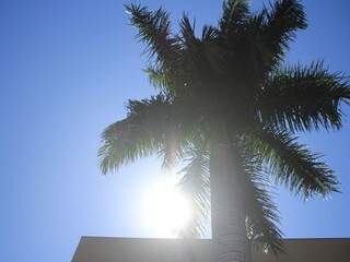 Sol a pino na metade do dia em Campo Grande (Foto: Marina Pacheco)