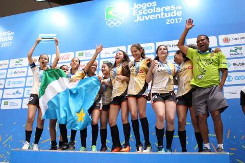 MS conquista o ouro no futsal feminino pelos Jogos Escolares em Curitiba