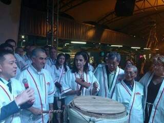 Governador foi convidado a abrir as festividades ao participar com atividade tradicional (Foto: Bosco Martins/Divulgação)