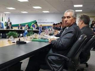 Reinaldo Azambuja (PSDB) durante Fórum de Governadores no dia 12 de dezembro em Brasília, quando entregou propostas para Sérgio Moro (Foto: Clodoaldo Silva/Arquivo)