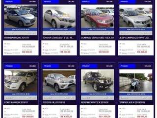 Atualmente fora do ar, site de leilões eletrônicos ofertava veículos com preços atrativos. (Foto: Reprodução) 