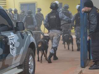 Operação contou com 50 homens, 3 cães guardas, um delegado e dois agentes do Garras. (Foto: Minamar Júnior)