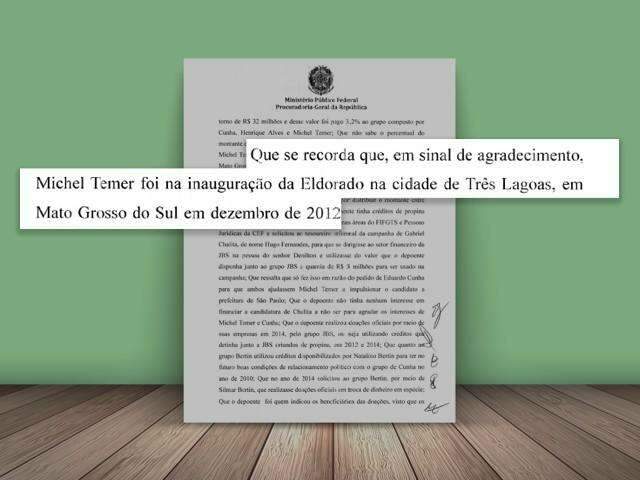 Doleiro diz em dela&ccedil;&atilde;o que Temer veio a MS em 2012 para agradecer propina 