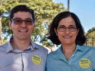 Candidato Marco Aurélio Stefanes e vice Alexandra Ayach (Foto: Chloé Pinheiro)