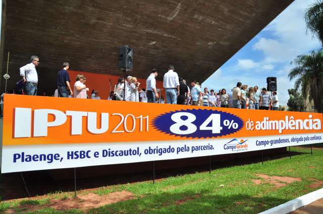  Com sorteio de pr&ecirc;mios, adimpl&ecirc;ncia do IPTU chega a 84% em Campo Grande
