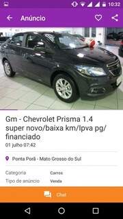 Print do anúncio do veículo no site OLX foi encaminhado ao Campo Grande News pela vítima (Foto: Divulgação)