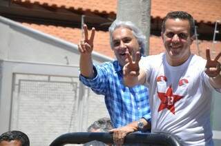 Delcídio e o candidato a senador, Ricardo Ayache, que ficou em segundo (Foto; Marcelo Calazans/Arquivo)