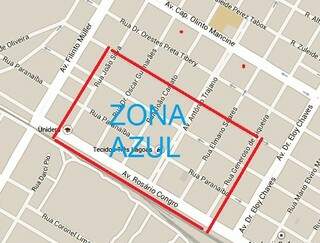 Área central será delimitada como Zona Azul. (Foto: Rádio Caçula)