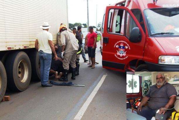 Eixo cede e deixa motorista preso debaixo de carreta na MS-134