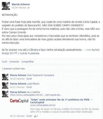 Postagem de assessora de Bernal causa confus&atilde;o e pode parar na pol&iacute;cia