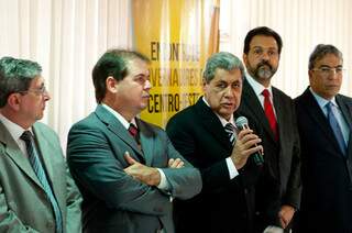 André Puccinelli fala em reunião de governadores em Brasília. (Foto: Alexssandro Loyola)