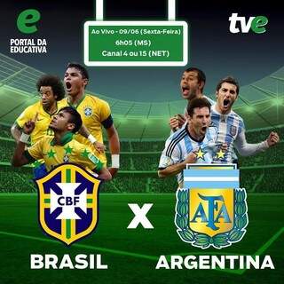 Chamada da TV Educativa para a transmissão do amistoso com a Argentina nesta sexta-feira (Foto: TVE/Divulgação)