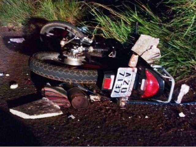Motociclista morre ao invadir contram&atilde;o da MS-487 e ser atingido por ve&iacute;culo