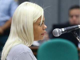 Gabriela chorou durante julgamento realizado em março de 2017 (Foto: arquivo/Campo Grande News) 