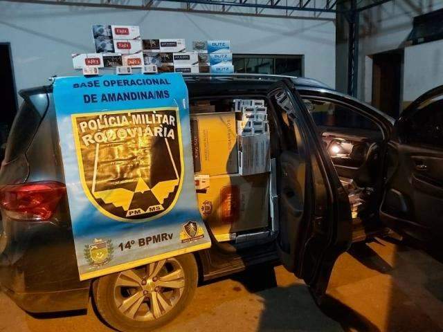 Contrabandista de MG &eacute; preso com ve&iacute;culo abarrotado de cigarros na BR-376
