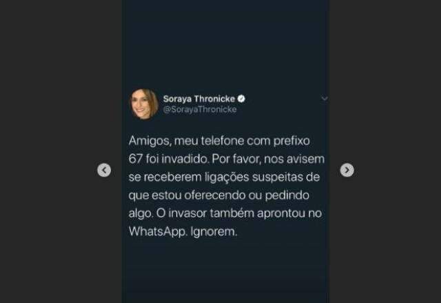 Senadora é mais uma vítima de telefone invadido