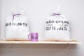 Almofadas com frases do universo feminino também estão à venda (Foto: Kísie Ainoã)