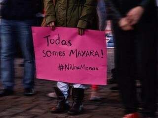 Imagem que circulou as redes em 2017, em uma das manifestações pela morte de Mayara Amaral que ocorreu em todo País. 