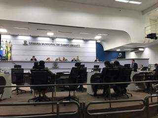 Plenário da Câmara Municipal de Campo Grande durante sessão legislativa desta terça-feira (18) (Foto: Fernanda Palheta)