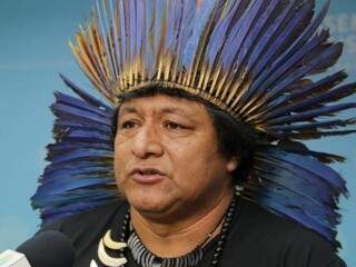 Alberto Terena, um dos líderes indígenas e representante da comunidade da região de Caarapó (Foto: Kísie Ainõa)