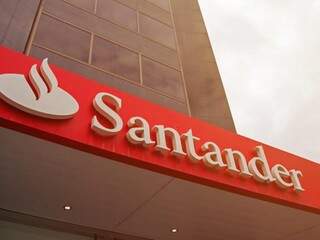 Fachada da agência do banco Santander localizado no centro de Campo Grande (Foto: Divulgação)