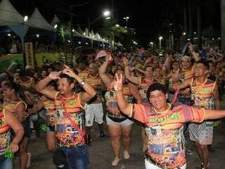 Foliões se divertem no desfile de blocos no Carnaval de Corumbá em 2019. (Foto: Arquivo)