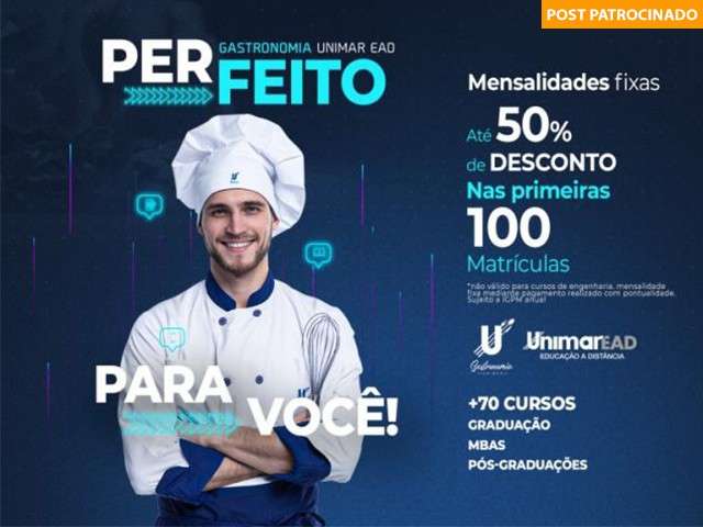 Quer viver o mundo da Gastronomia? Unimar lança graduação 100% EAD