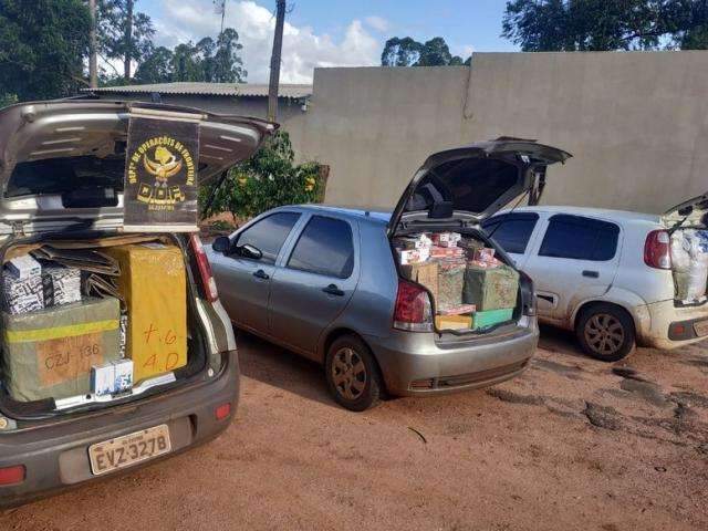 Comboio de 4 ve&iacute;culos com contrabando &eacute; apreendido na BR-163