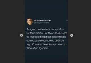 Post da senadora do PSL nas redes sociais. (Foto: Reprodução)