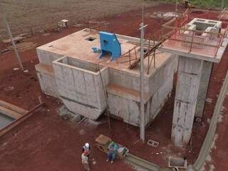 Estação de tratamento de água de Laguna Carapã está sendo construída. (Divulgação)