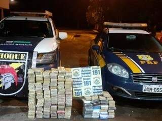 Trio sai correndo por mata, mas acaba preso com 142 quilos de coca&iacute;na 