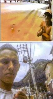 Vítima em fotos tiradas no Rio de Janeiro, em que fazia sinal de &quot;V&quot;, que seria marca do Comando Vermelho (Foto/Reprodução)
