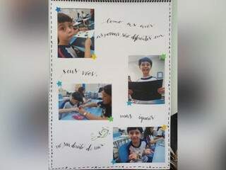 Caderno foi entregue ao Miguel no último dia de aula do ano. (Foto: Arquivo Pessoal)