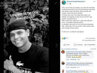Em post no Facebook, professor fez despedida para o filho assassinado nesta segunda-feira. (Foto: Reprodução Facebook)