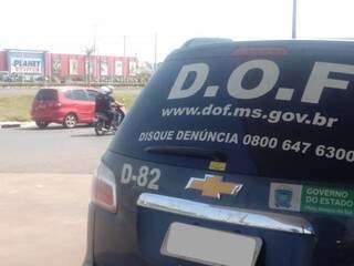 Viatura do DOF na Linha Internacional, em Ponta Porã (Foto: Divulgação)