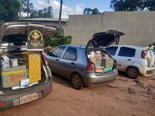 Comboio de 4 ve&iacute;culos com contrabando &eacute; apreendido na BR-163