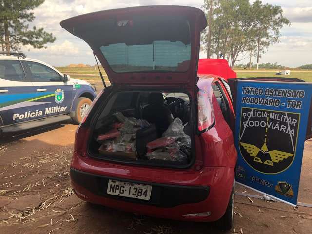 Traficante &eacute; perseguido e preso com 48 quilos de maconha e haxixe na MS-164
