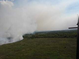 Foco de incêndio registrado por bombeiros, na última semana, na região do Pantanal (Foto: Divulgação)