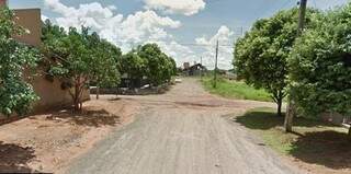 Rua em Ribas do Rio Pardo, onde dupla foi detida. (Foto: Reprodução/Google Street View)