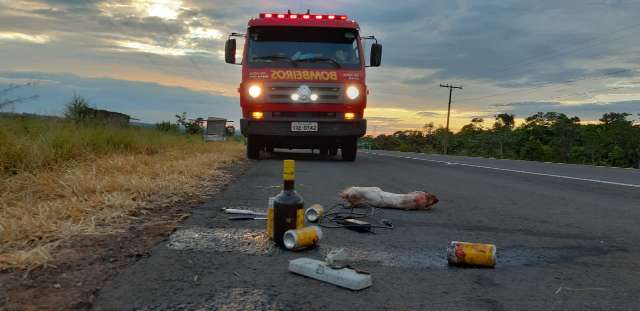 Motorista b&ecirc;bado &eacute; preso em flagrante ap&oacute;s capotar carro na BR-262