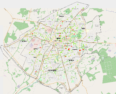 Mapa mostra localização geográfica dos casos de coronavírus na Capital 
