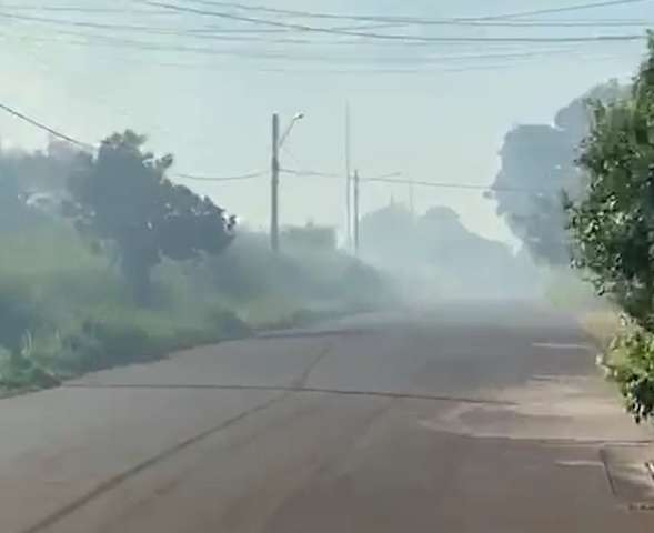 Inc&ecirc;ndio em terreno abandonado leva fuma&ccedil;a para casas e incomoda vizinhan&ccedil;a