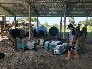 A droga foi encontrada em um depósito, no fronteira de MS com o Paraguaio (Foto: Divulgação)