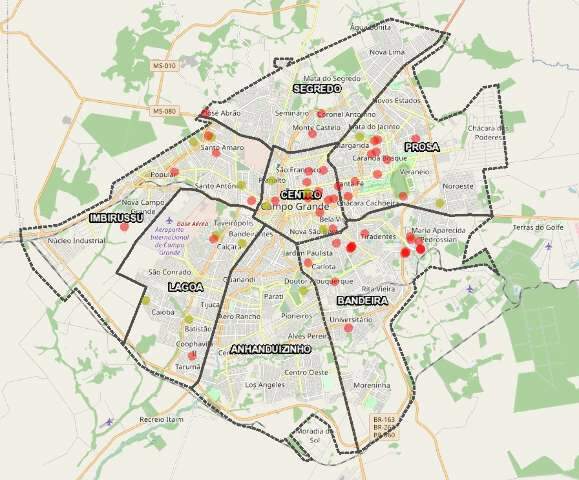 Centro e regi&atilde;o do Damha concentram casos do novo coronav&iacute;rus em Campo Grande