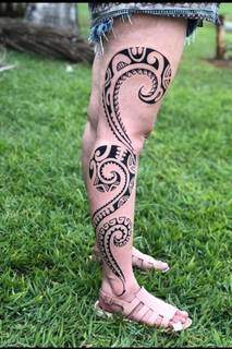 Ela foi tela para o tatuador concorrer na categoria, Tribal/Maori. (Foto: Arquivo pessoal)