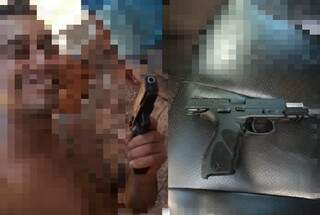 Homem &eacute; preso ap&oacute;s postar foto ostentando pistola em rede social 