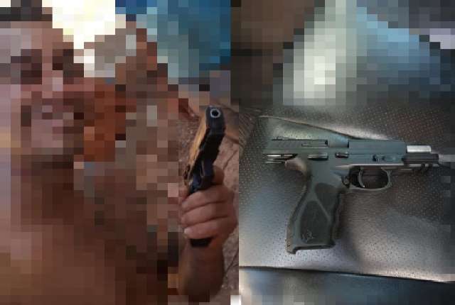 Homem &eacute; preso ap&oacute;s postar foto ostentando pistola em rede social 